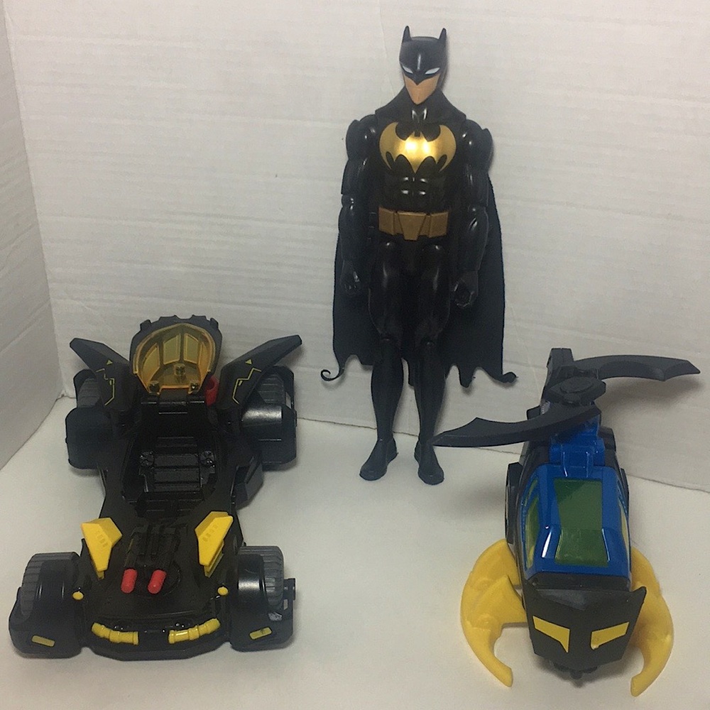 Batman, Batmobile and Batcopter